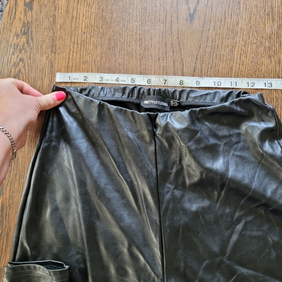 PRETTYLITTLETHING Black Faux Leather Leggings Size Women's 10 - Picture 6 of 11